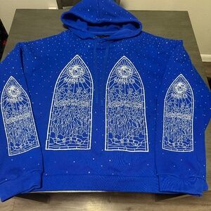 Who Decides War Rhinestone Hooded Pullover Size XXL